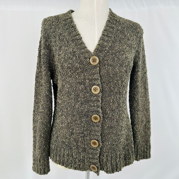 Army Green Cardigan Soft Flowy Modal/Cotton Size L - Picture 1 of 11